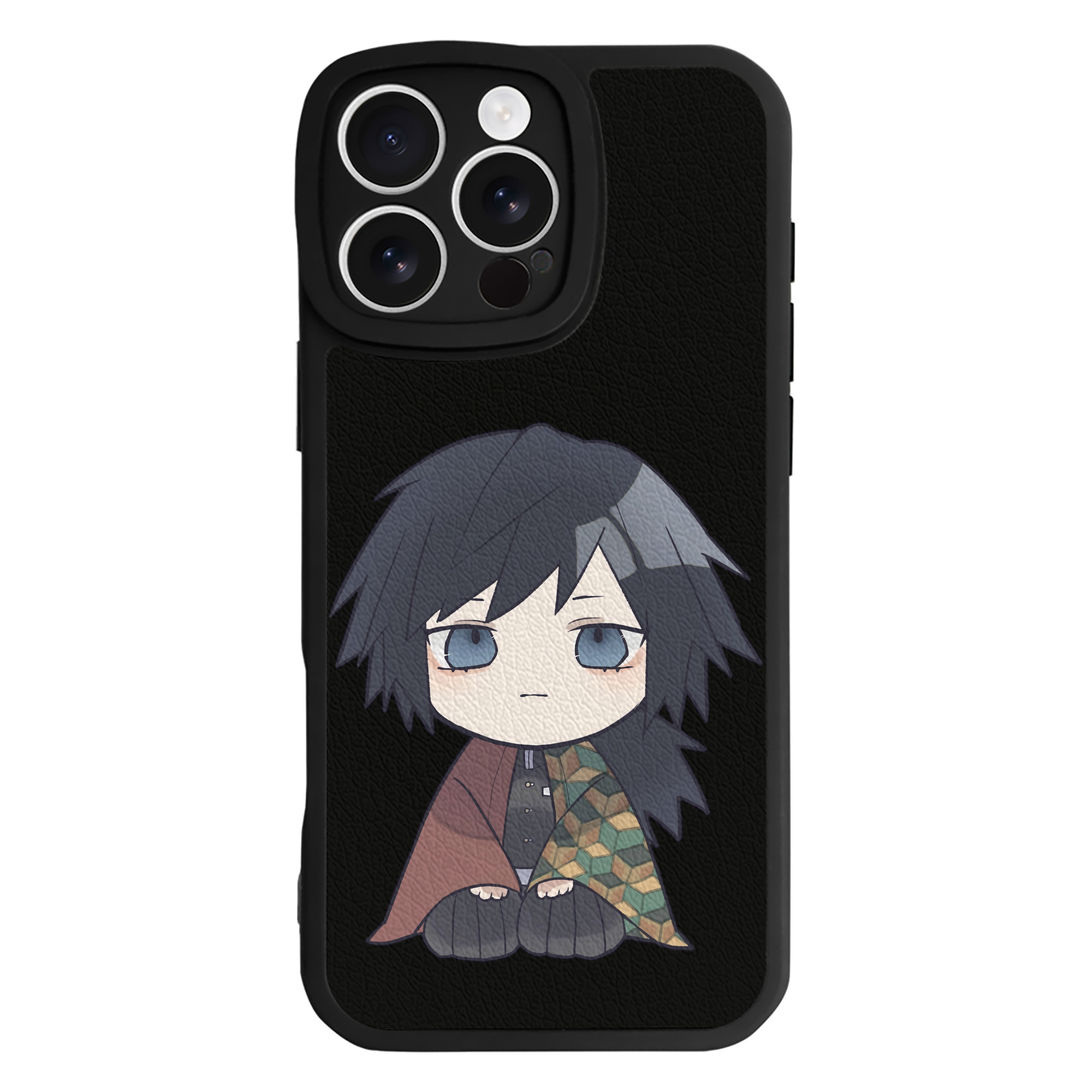 （画像用） 鬼滅の刃（きめつのやいば）水柱-冨岡 義勇／とみおか ぎゆう Tomioka Giyuu 【iPhone 16シリーズ対応】シリコンスマホケース（レザー調） 材質：シリコン